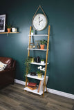 5 Tier Bamboo Multi-Purpose Shelves-Shelf color: White